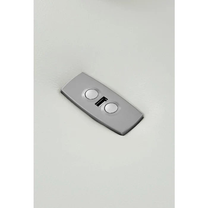 Eleganto 5 pc Sectional with Power Motion Backrests, Alabaster Leather