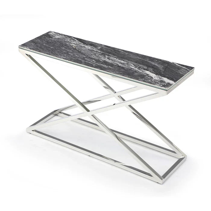 Tristan Console Table, Ceramic Dark Gray Gloss