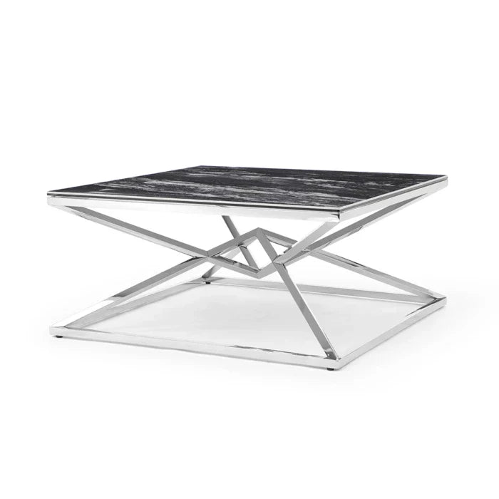 Pyramid Coffee Table, Ceramic Dark Gray Gloss | Creative Furniture