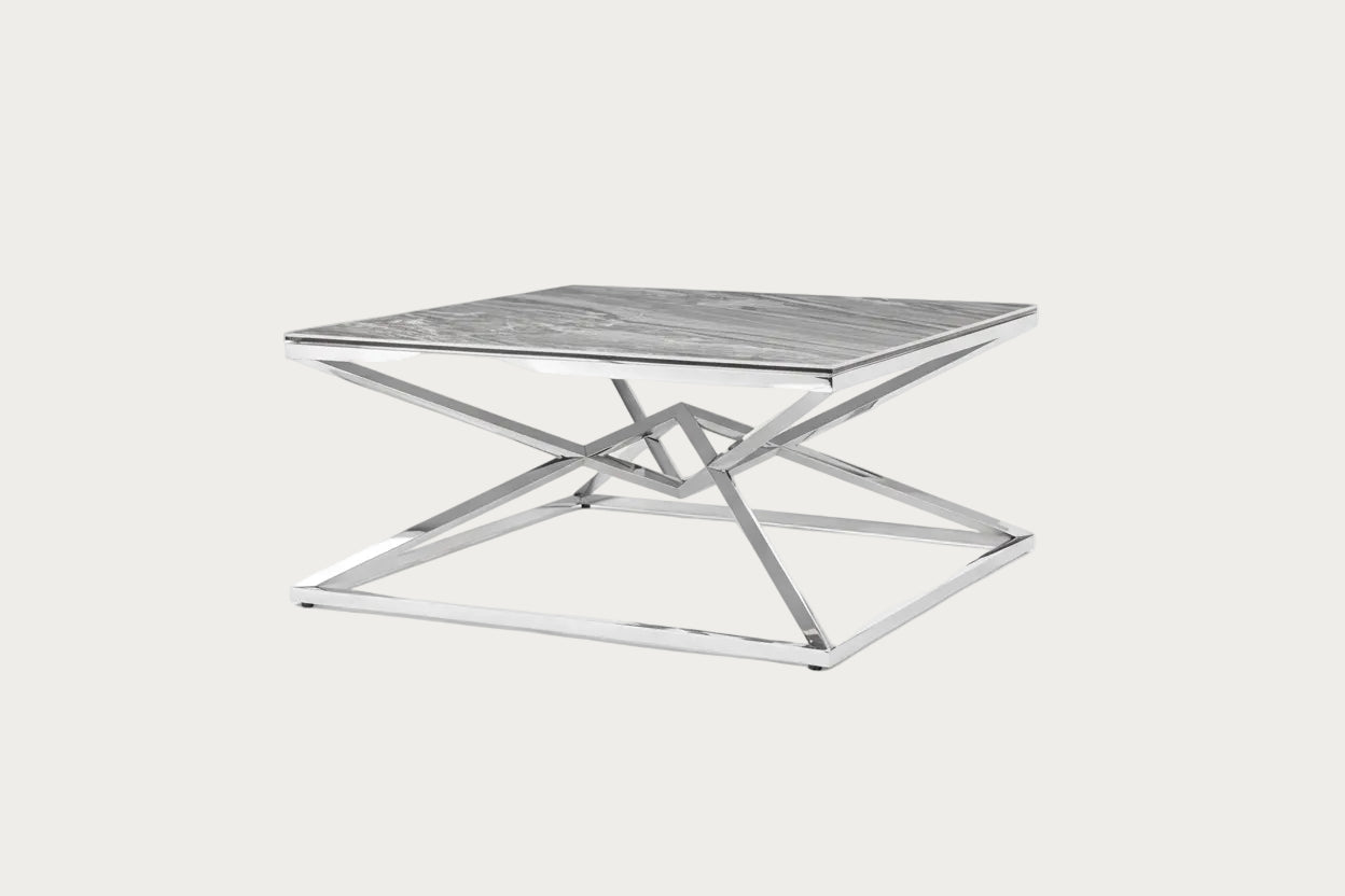 Pyramid Coffee Table, Ceramic Gray Gloss