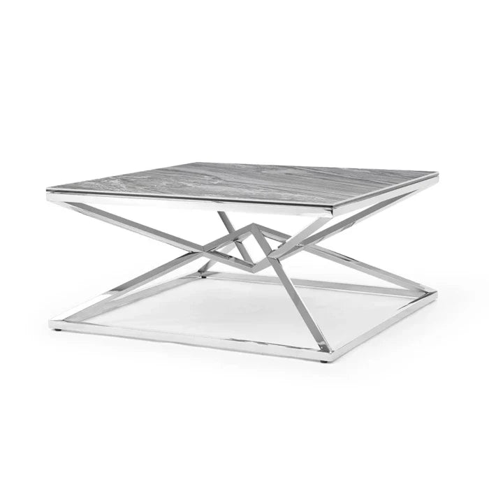 Pyramid Coffee Table, Ceramic Gray Gloss | Creative Furniture