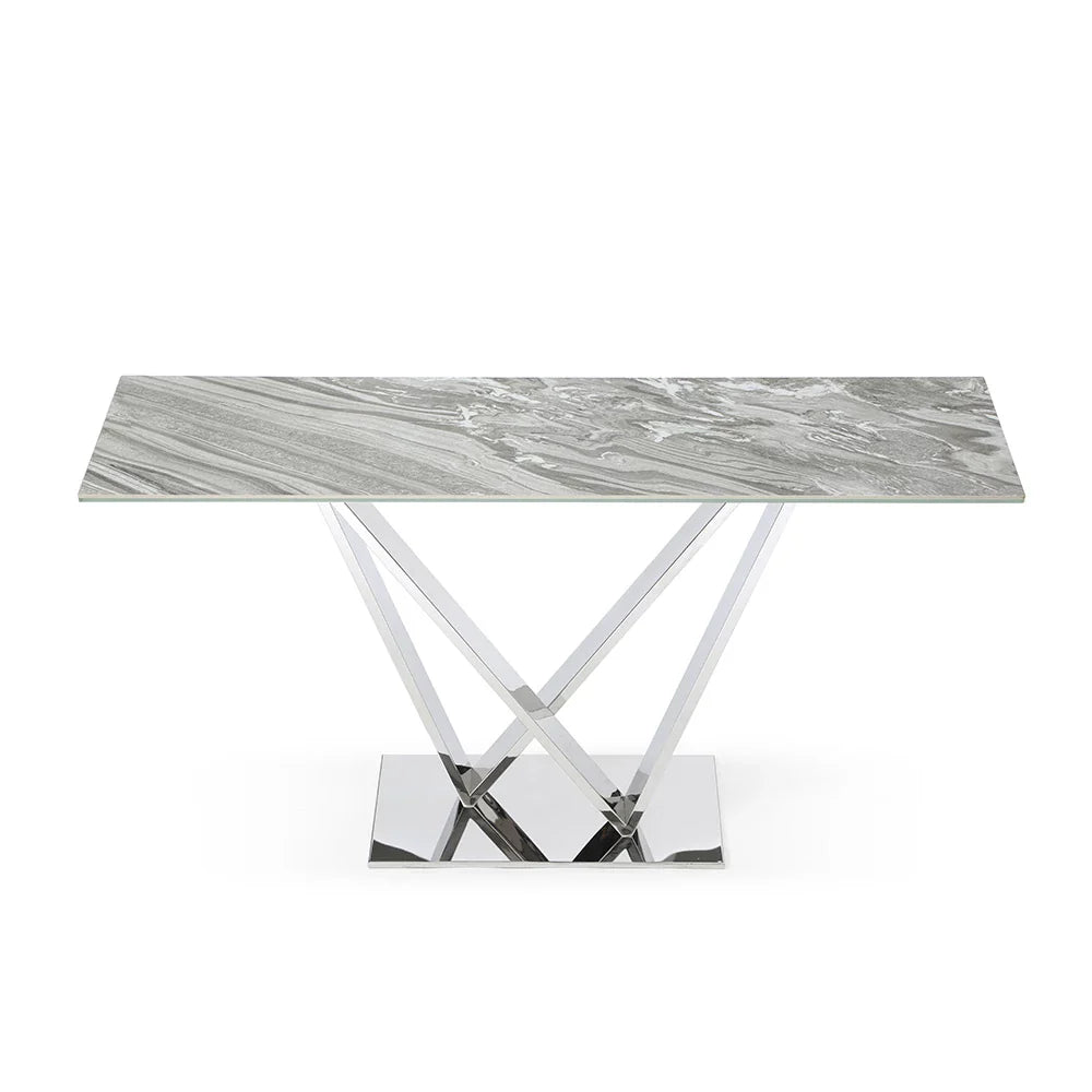 Victory Console Table, Ceramic Gray Gloss | Creative Furniture
