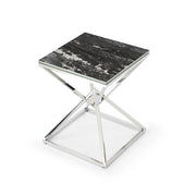 Pyramid End Table, Ceramic Dark Gray Gloss | Creative Furniture