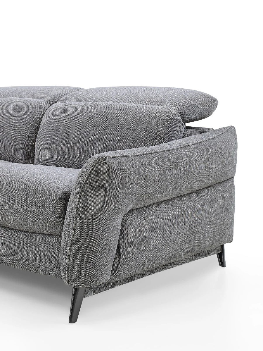 Swan Fabric Sectional with Two Recliners, Wild Dove| Creative Furniture