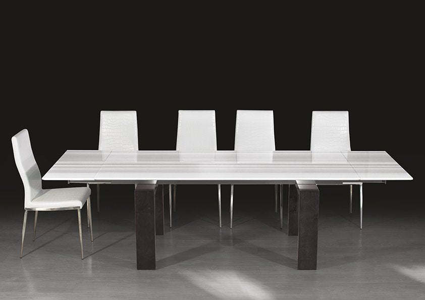 Stone International Saturn Extra Light 5926 Extending Dining Table with Thin Beveled Edge Top
