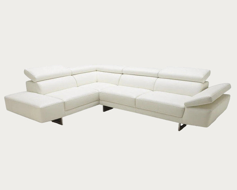 1717 Leather Sectional in White, LFC