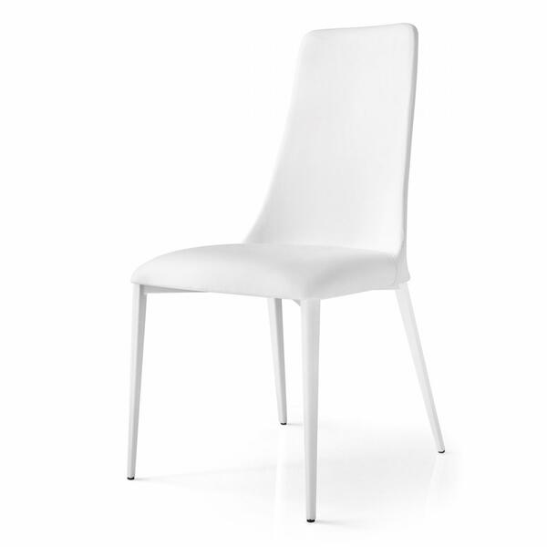 Calligaris Etoile CS1424 Upholstered Chair with High Back and Metal Legs | Quick Ship