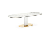 Calligaris Cameo 4124-FE200 modern table with a non-extending elliptical top | Made to Order