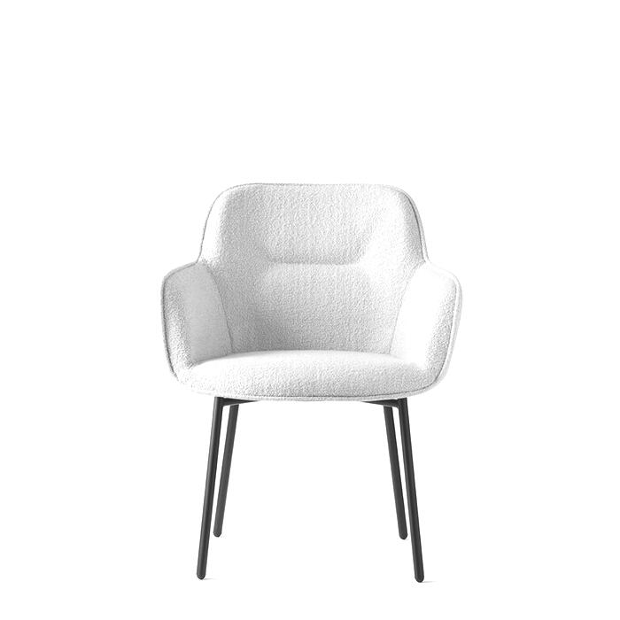 Calligaris Cocoon CS2076 Upholstered Armchair with Metal Legs | Made to Order