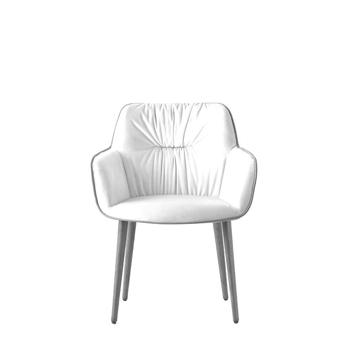 Calligaris Cocoon CS2083 Two-tone Armchair with Plush Seat and Wooden Base | Made to Order