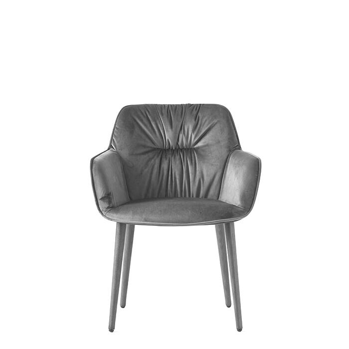 Calligaris Cocoon CS2083 Armchair with Plush Seat and Wooden Base | Quick Ship