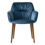 Calligaris Cocoon CS2083 Armchair with Plush Seat and Wooden Base | Quick Ship