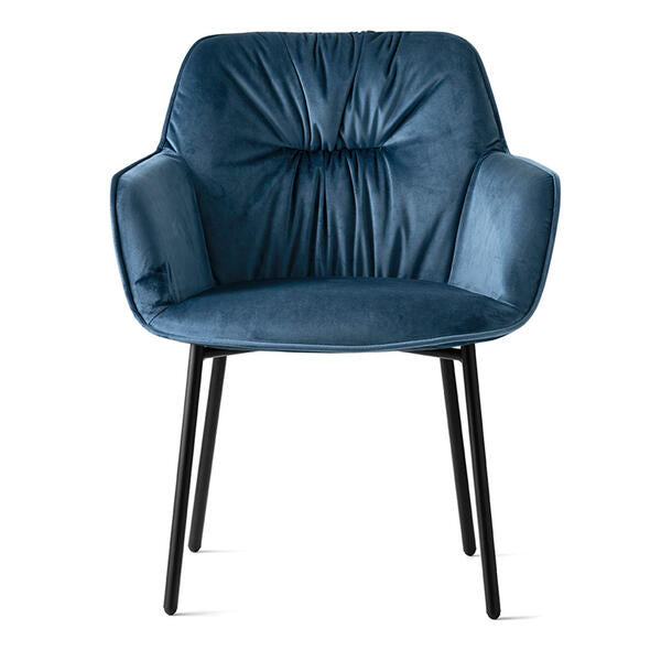 Calligaris Cocoon CS2084 Armchair with Plush Seat and Metal Base | Quick Ship