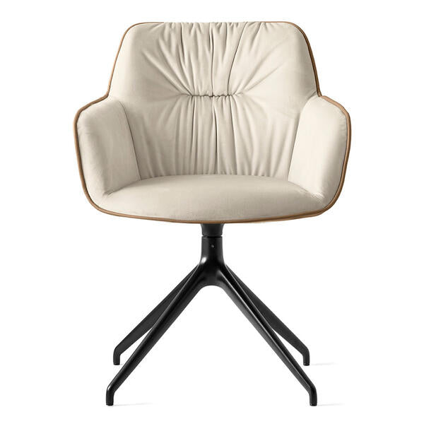 Calligaris Cocoon CS2085 Two-tone Armchair with Plush Seat. 360° Swivel | Made to Order