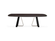 Calligaris Sunshine 4128-FS200 modern table with elliptical top and metal base | Made to Order