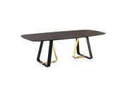 Calligaris Sunshine 4128-FS250 modern table with elliptical top and metal base | Made to Order