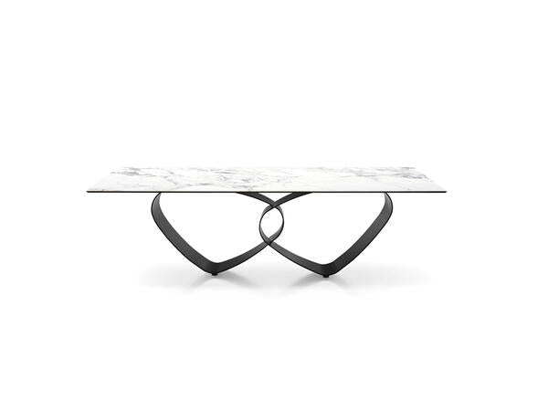 Calligaris Breeze 4143-FR250 Table with Rectangular Top and Metal Base | Made to Order