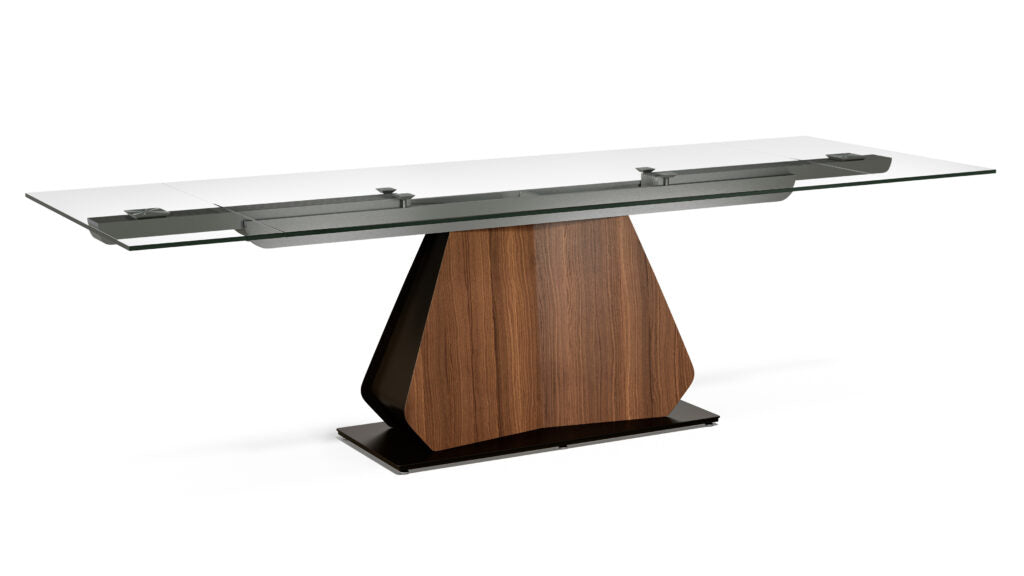 Elite Modern Gea Extension Dining Table with Glass Top