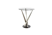 Elite Modern Crystal Pub Table with Champagne Coated Column