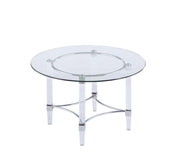 Chintaly Contemporary Round Glass Top Dining Table