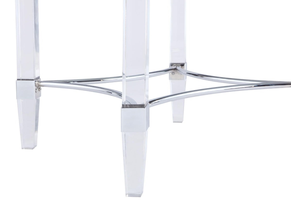 Chintaly Contemporary Round Glass Top Dining Table