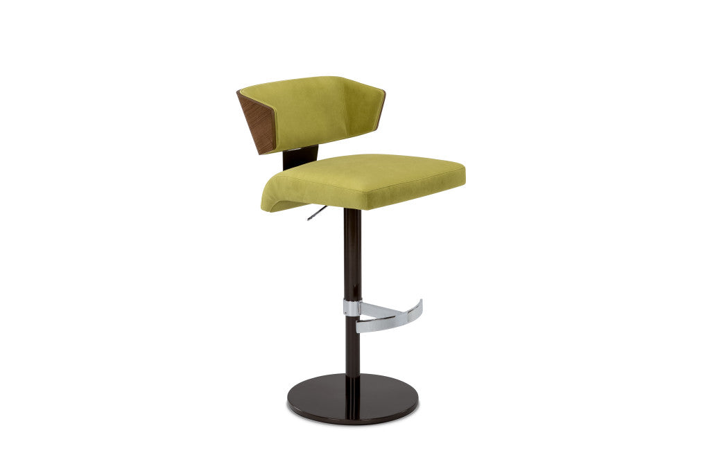 Elite Modern Costa Swivel Bar Stool with Wood Back
