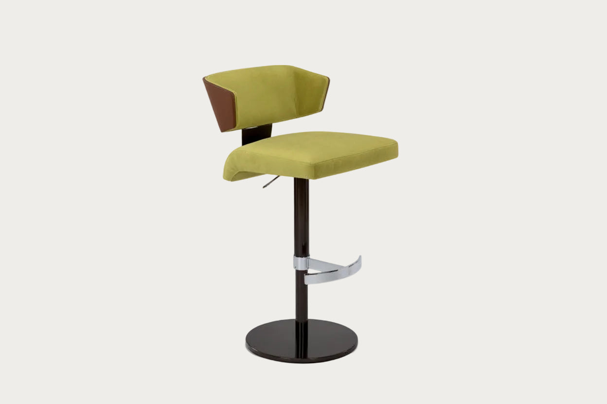Elite Modern Costa Swivel bar stool with a black base on a white background.