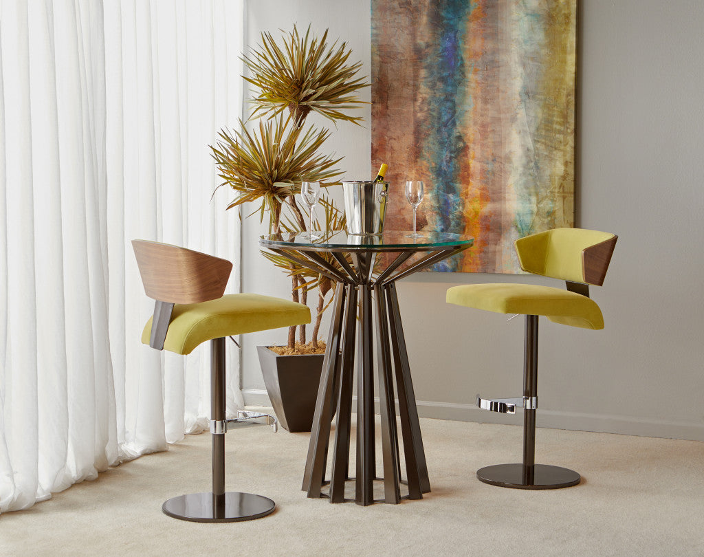 Elite Modern Costa Swivel Bar Stool with Wood Back