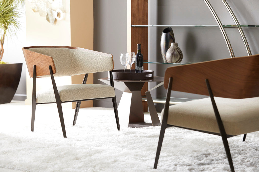Elite Modern Aria Accent Chair with Wood Back