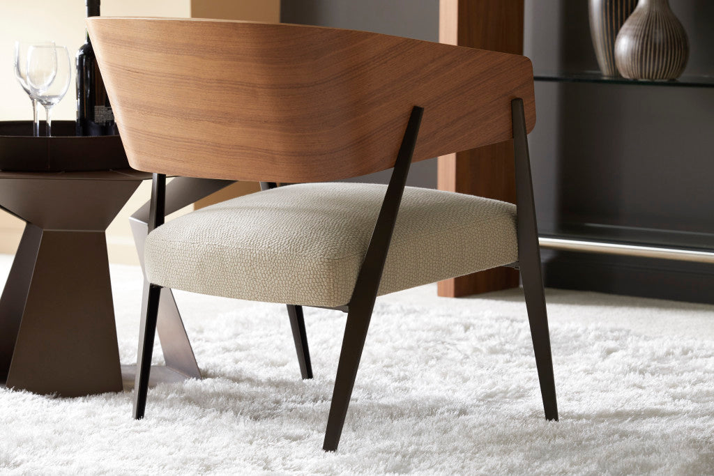 Elite Modern Aria Accent Chair with Wood Back