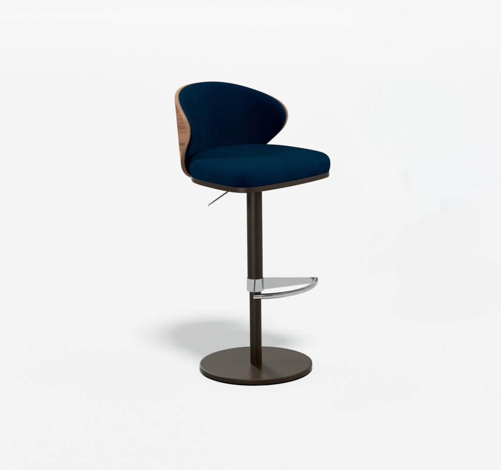 Elite Modern Seville Swivel Bar Stool with Wood Back