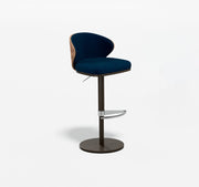 Elite Modern Seville Swivel Bar Stool with Wood Back
