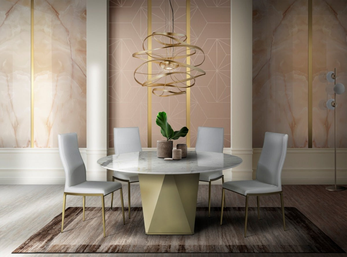 Stone International Diamond Round Dining Table