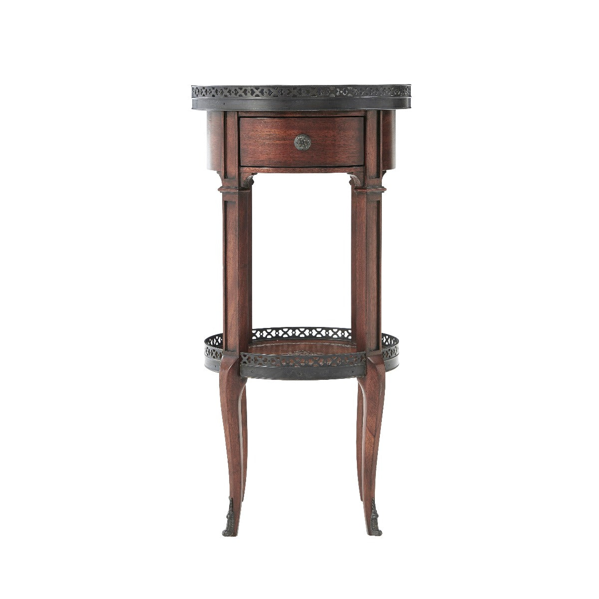 Theodore Alexander Walnut Circle Accent Table