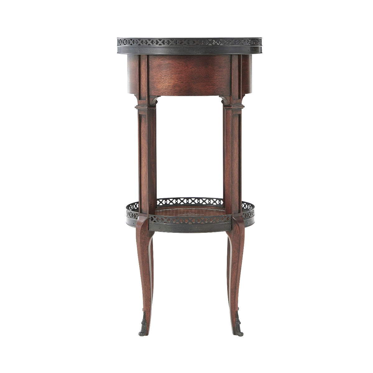 Theodore Alexander Walnut Circle Accent Table