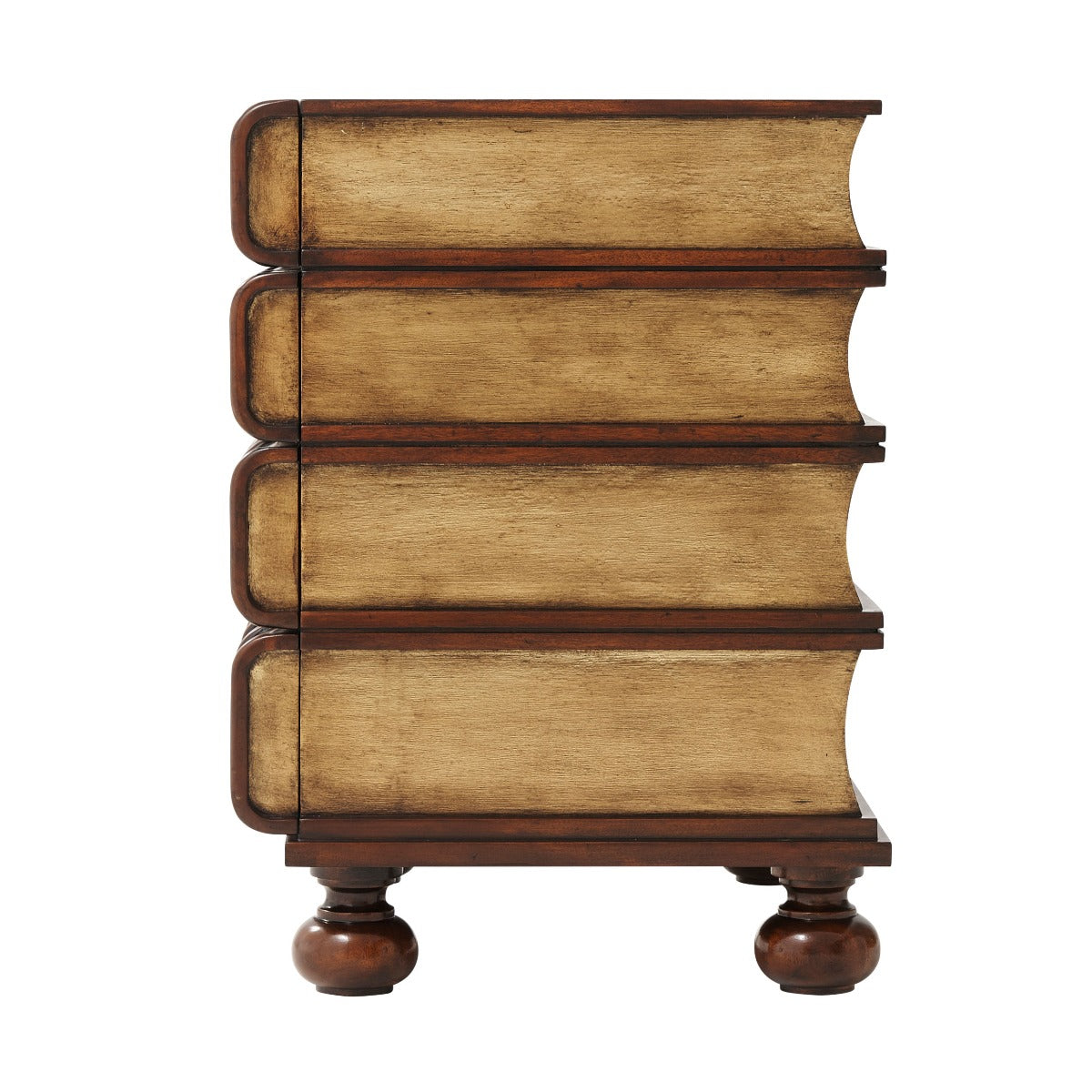 Theodore Alexander Hand Carved and Gilt Faux Book Nightstand