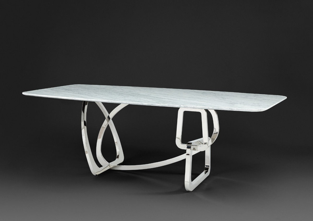 Stone International Tangle Dining Table with Thin Beveled Edge Top