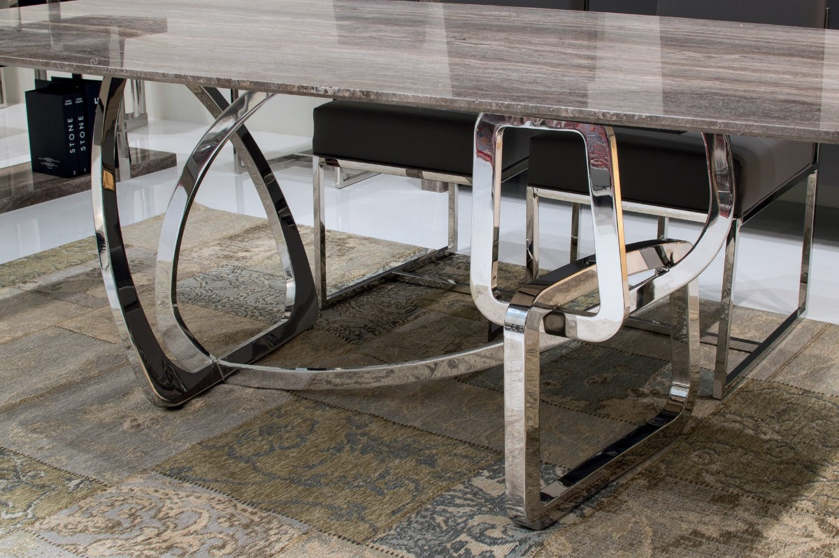 Stone International Tangle Dining Table with Thin Beveled Edge Top
