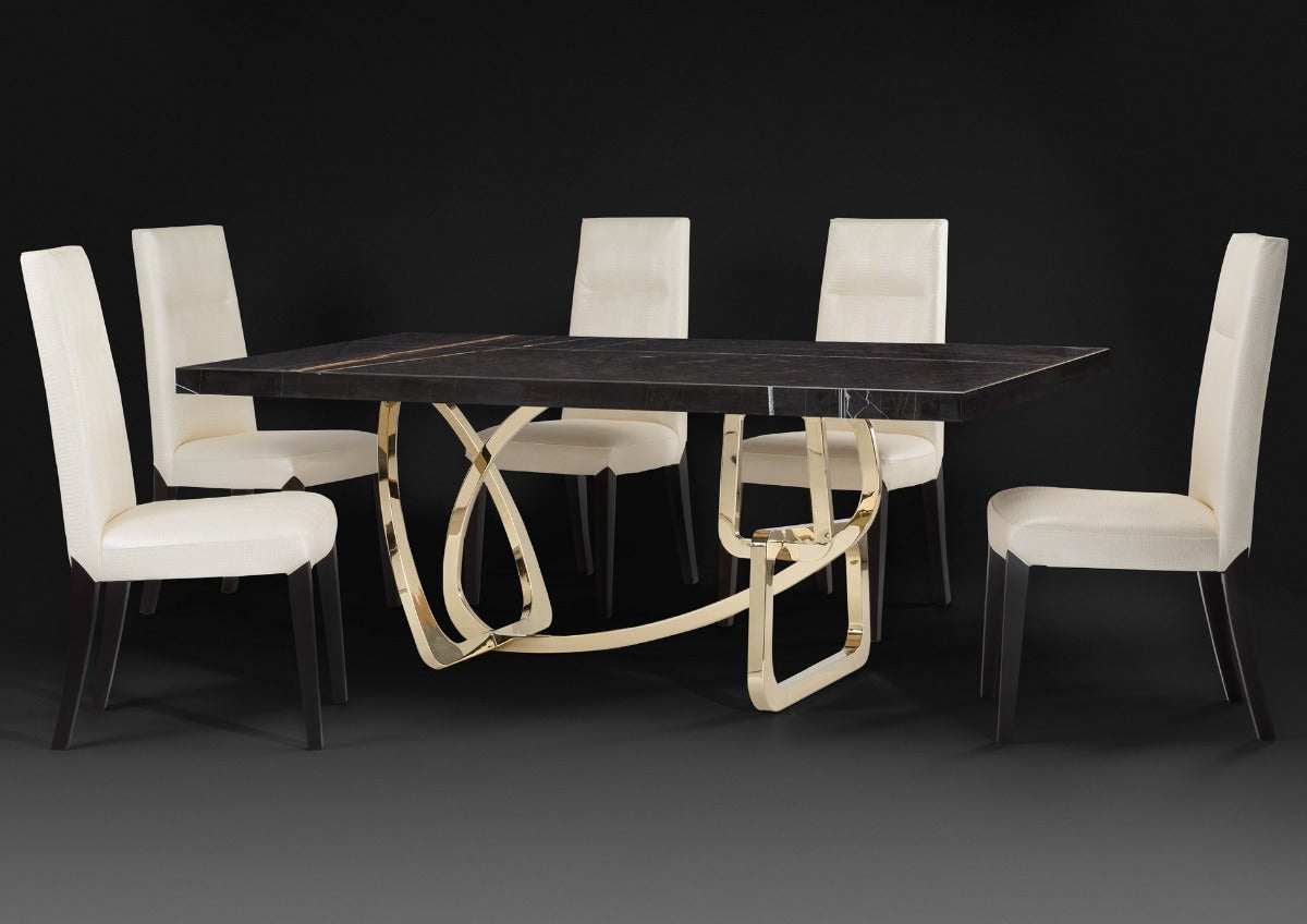 Stone International Tangle Dining Table with Boxed Edge Top