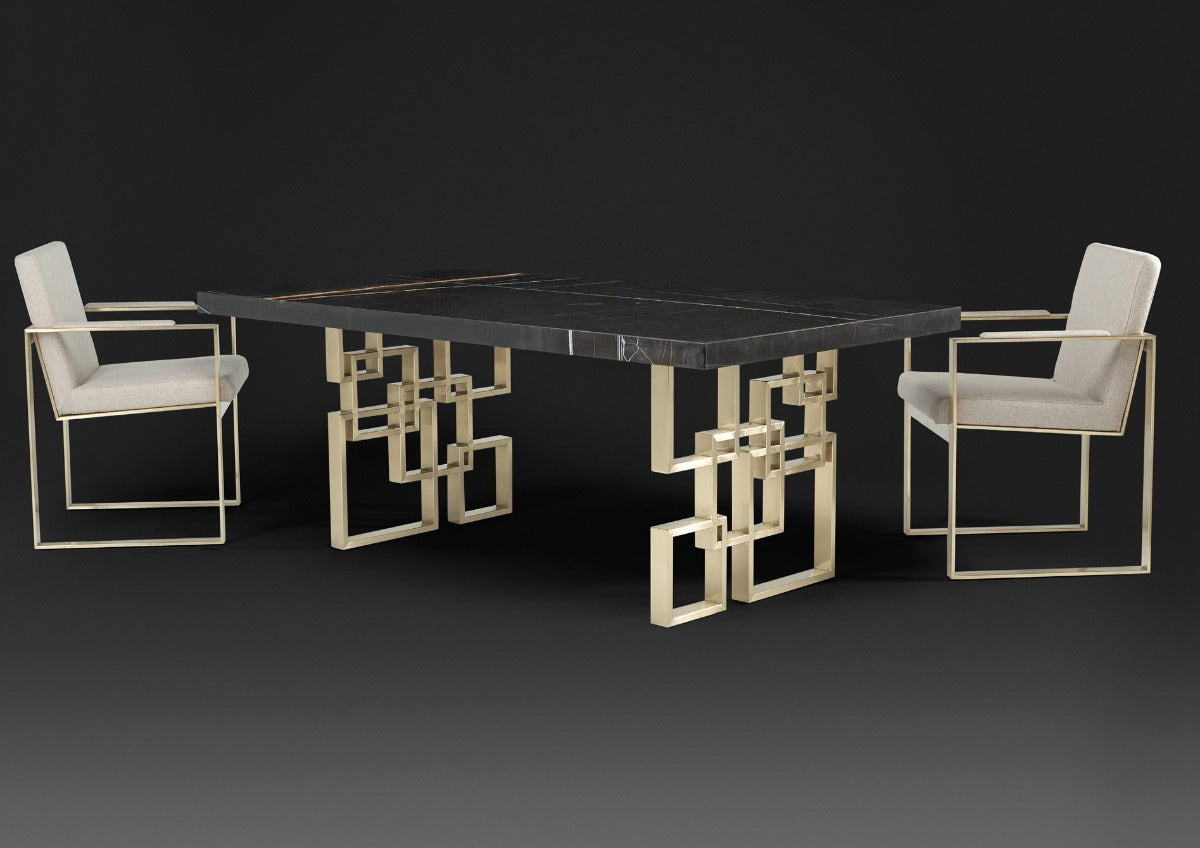 Stone International Windows Rectangular Dining Table