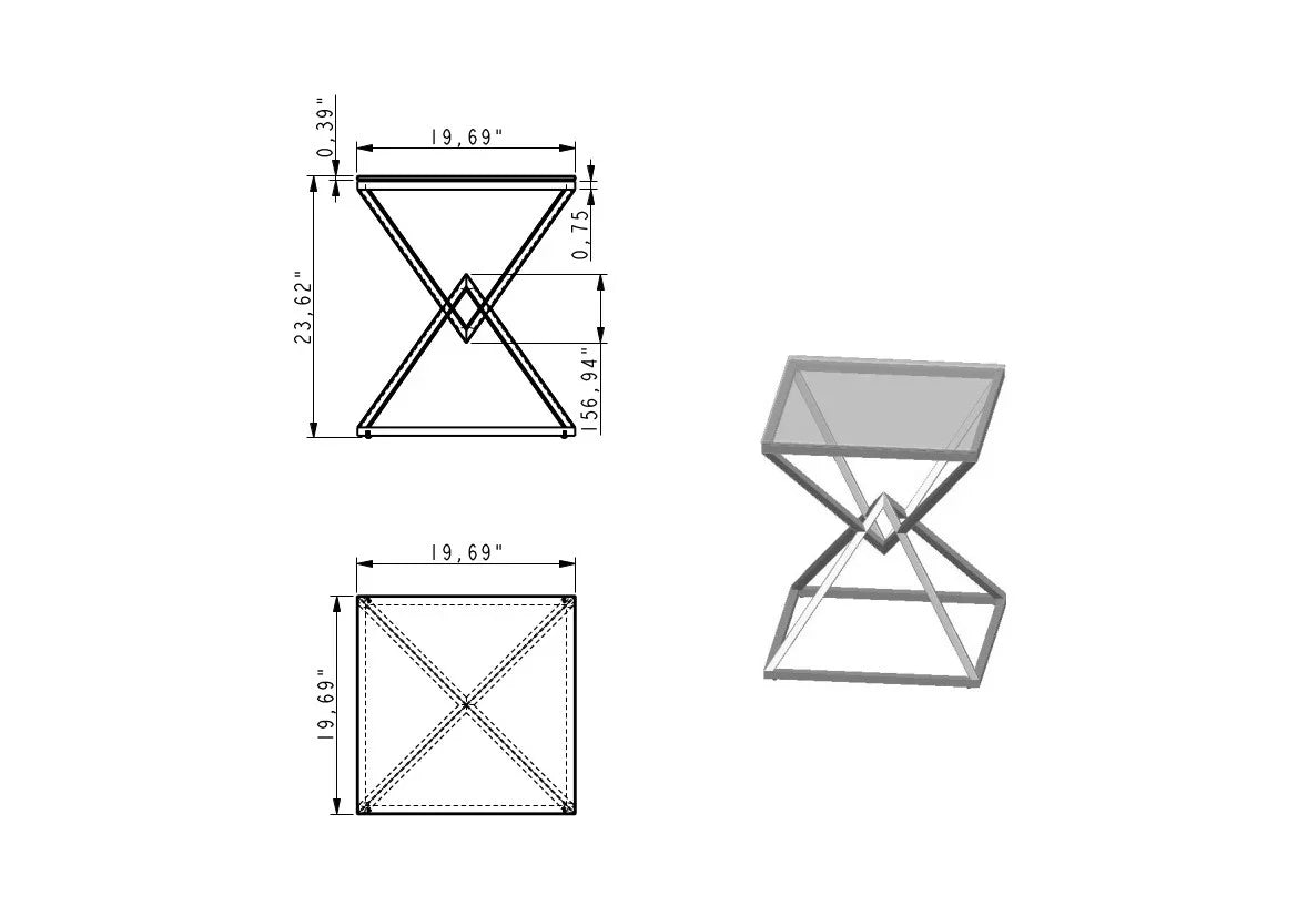 Pyramid End Table, Ceramic Dark Gray Gloss | Creative Furniture