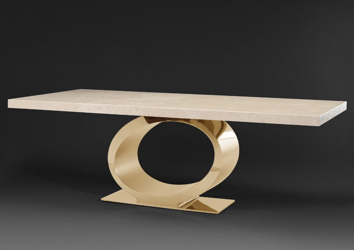Stone International Eye Dining Table with Box Edge Top