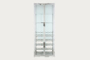 6655 Curio glass display cabinet with metal frame on a white background