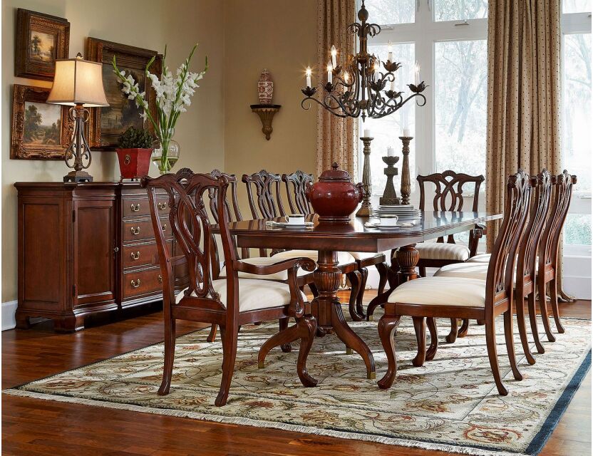 American Drew Cherry Grove Pedestal Table Complete
