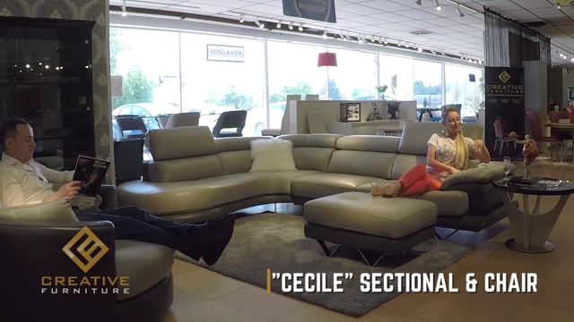 Cecile Leather Ottoman | Creative Furniture