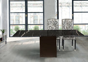 Stone International Espresso Dining Table with Thin Beveled Edge