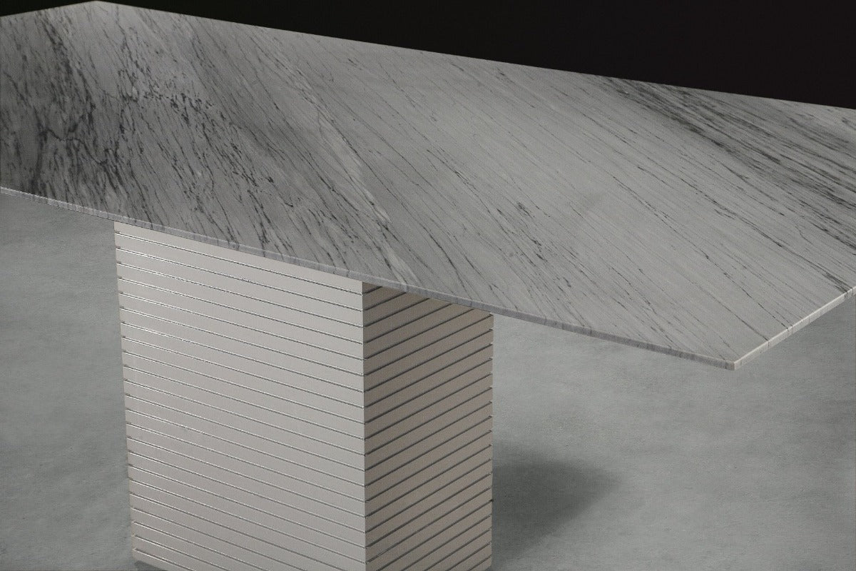 Stone International Espresso Dining Table with Thin Beveled Edge