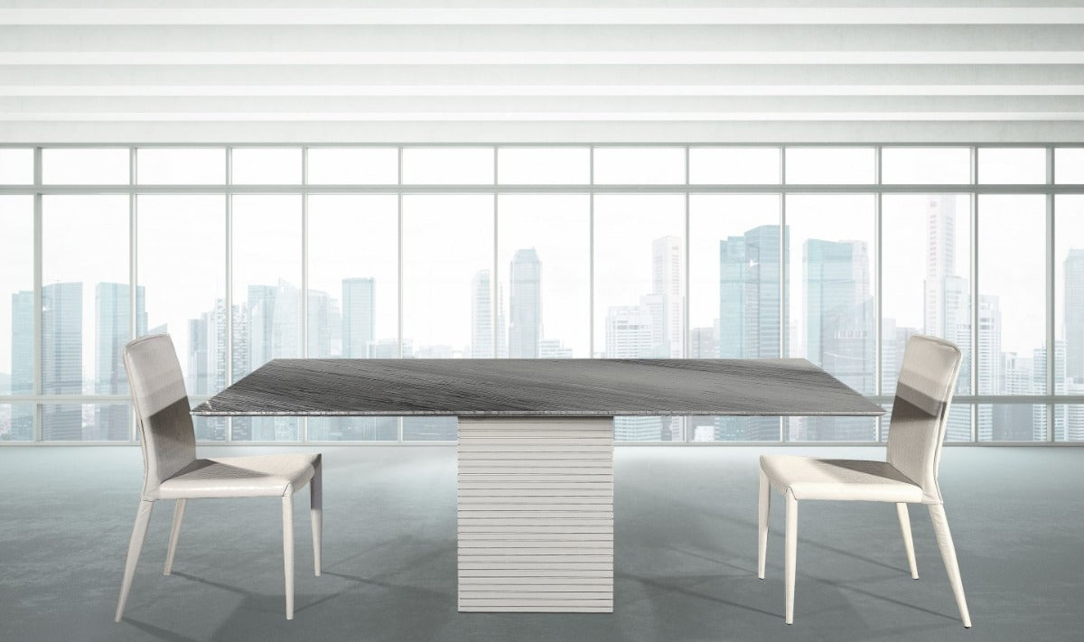 Stone International Espresso Dining Table with Thin Beveled Edge