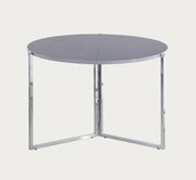8389 round wooden top dining table with metal frame