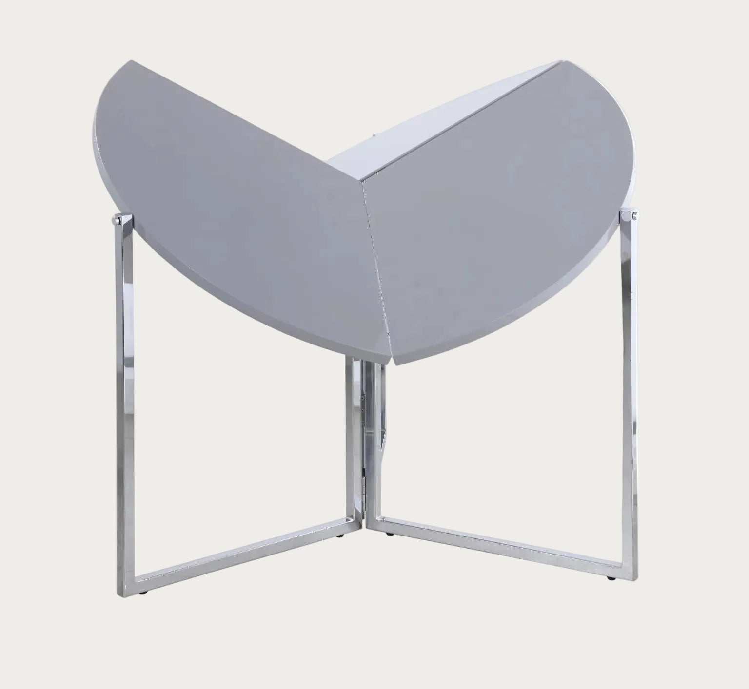 8389 Round Foldaway Dining Table, Gray Gloss